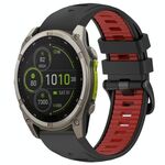 Cinturino in silicone con fibbia in acciaio a sgancio rapido bicolore per Garmin xDfind da 22 mm (nero + rosso)