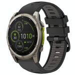 Cinturino in silicone con fibbia in acciaio a sgancio rapido bicolore per Garmin xDfind da 22 mm (nero + grigio)