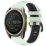 Cinturino in silicone con fibbia in acciaio a sgancio rapido bicolore per Garmin xDfind da 26 mm (verde menta + nero)