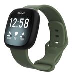 Cinturino in silicone per Fitbit Versa 4 / Versa 3 / Sense2 / Sense xDfind, taglia: S (verde scuro)