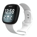 Cinturino in silicone per Fitbit Versa 4 / Versa 3 / Sense2 / Sense xDfind, taglia: S (bianco)