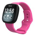 Cinturino in silicone per Fitbit Versa 4 / Versa 3 / Sense2 / Sense xDfind, taglia: S (rosso rosa)
