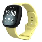 Cinturino in silicone per Fitbit Versa 4 / Versa 3 / Sense2 / Sense xDfind, taglia: S (giallo crema)