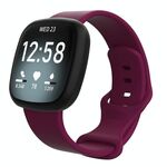 Cinturino in silicone per Fitbit Versa 4 / Versa 3 / Sense2 / Sense xDfind, taglia: L (rosso vino)