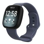Cinturino in silicone per Fitbit Versa 4 / Versa 3 / Sense2 / Sense xDfind, taglia: L (blu grigio)