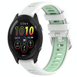 Cinturino in silicone con fibbia in acciaio bicolore per Garmin xDfind Sports da 26 mm (bianco e verde acqua)