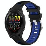 Cinturino in silicone con fibbia in acciaio bicolore per Garmin xDfind Sports da 26 mm (nero + blu)