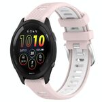 Cinturino in silicone con fibbia in acciaio bicolore per Garmin xDfind Sports da 20 mm (rosa + bianco)