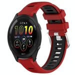 Cinturino in silicone con fibbia in acciaio bicolore per Garmin xDfind Sports da 20 mm (rosso+nero)