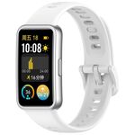 Cinturino per orologio in silicone lucido xDfind con bottone a pressione per Huawei Band 10/9/8 (bianco)
