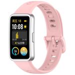 Cinturino per orologio in silicone lucido xDfind con bottone a pressione per Huawei Band 10/9/8 (rosa)