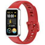 Cinturino per orologio in silicone lucido xDfind con bottone a pressione per Huawei Band 10/9/8 (rosso)