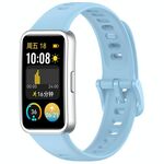 Cinturino per orologio in silicone lucido xDfind con bottone a pressione per Huawei Band 10/9/8 (azzurro chiaro)