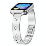 Per Xiaomi Mi Band 8 Pro / Redmi Watch 4, cinturino in metallo con fiocco di neve e petali (argento)