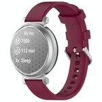 Cinturino da polso in silicone con fibbia argentata a sgancio rapido per Garmin Lily 2 xDfind (rosso vino)