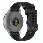Cinturino per orologio in silicone tinta unita a quadri piccoli xDfind da 20 mm (nero)