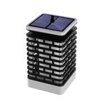 Lanterna da giardino impermeabile per esterni con lampada a fiamma di paesaggio a induzione solare a LED (gialla)