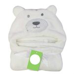 Asciugamano da bagno con cappuccio a forma di animale del bambino, dimensioni: 100 × 75 cm (orso bianco)
