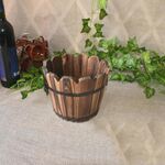 Balcone Verdure Succulente Vaso da fiori in legno carbonizzato Retro Secchio di legno piccolo Decorazione per la casa, Taglia: L, Stile: Bocca ondulata