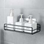 Mensola del bagno in ferro battuto a parete per WC senza punch (nero)