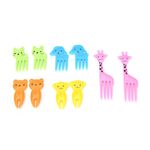 5 set 10 in 1 creativo cartone animato animale plastica bambini frutta forcella bento decorazione stuzzicadenti (G220)