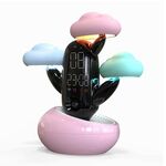 Orologio sveglia multifunzione a induzione intelligente multifunzionale con luce solare nuvola (rosa)