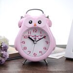 2 PCS Bambini Creativo Cartoon Gufo Super Ring Metal Bell Student Sveglia (rosa)