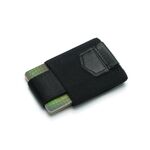 Porta carte di credito elastico per uomo e donna Porta carte di credito in pelle (nero)