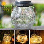 Lampada a sospensione per bottiglia di vetro a energia solare IP55 Lampada da giardino per esterni impermeabile (bianco caldo)