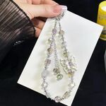 Bracciale con perline di cristallo e nappa a farfalla tridimensionale (viola)
