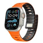 Cinturino magnetico in silicone Norman per Apple Watch 46 mm / 49 mm / 45 mm / 44 mm (arancione nero)
