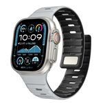 Cinturino magnetico in silicone Norman per Apple Watch 42 mm / 41 mm / 40 mm / 38 mm (grigio chiaro e nero)