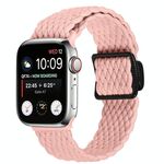 Cinturino elastico intrecciato con fibbia magnetica per Apple Watch da 46 mm / 49 mm / 45 mm / 44 mm (rosa)