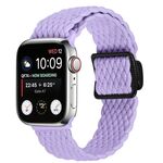 Cinturino elastico intrecciato con fibbia magnetica per Apple Watch 46 mm / 49 mm / 45 mm / 44 mm (viola)
