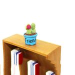 Mini simpatico fiore artificiale in vaso con fiori in miniatura per la decorazione della casa delle bambole (blu)