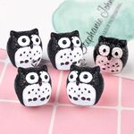 10 pezzi gufo mini micro decorazione del paesaggio artigianato in resina ornamenti paesaggistici fai da te (nero)