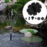 Fontana a petalo solare Decorazione da giardino a fontana galleggiante con stagno (nero)