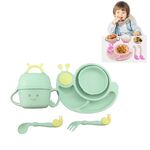 Creativo Anti-scottatura Stoviglie per bambini Scomparto per lumache per bambini Ciotola per tazza (verde)