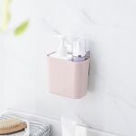 Portaoggetti da bagno con ventosa a parete, scatola portaoggetti per punzoni, portalavabo, spazzolino, dentifricio (rosa)