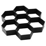 Stampo per pavimento in plastica Ultralight DIY Garden Paving Stampo fantasia esagonale (nero)