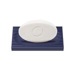 Portasapone personalizzato in gomma morbida resistente alle cadute, tipo mocio per sapone da appoggio su due lati per bagno (blu)