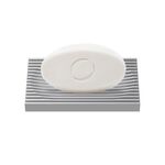 Portasapone personalizzato in gomma morbida resistente alle cadute, tipo mocio per sapone da appoggio su due lati per bagno (grigio)