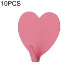 10 PCS Love Heart Hook Gancio per decorazione della stanza a forma di cuore in acciaio inossidabile (rosa)