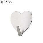 10 pezzi Gancio a forma di cuore in acciaio inossidabile Gancio per decorazione della stanza a forma di cuore (colore acciaio inossidabile)