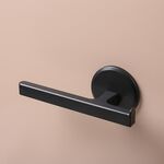 Portasciugamani da bagno a parete per uso domestico a forma di T da 5 pezzi (nero)