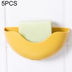 Scatola portasapone da parete per bagno in plastica da 5 pezzi (gialla)
