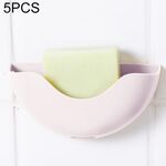 Scatola portasapone da parete per bagno in plastica da 5 pezzi (bianca)