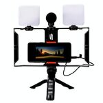 Kit video per smartphone con luce di riempimento a LED e microfono, streaming live mobile all-in-one (AY-49X)