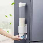 Portabicchieri monouso per uso domestico Scaffale a parete Pratico portabicchieri automatico antipolvere, specifica: grande bianco