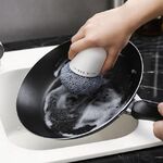 Sfera di pulizia in poliestere Manico per uso domestico Pennello per pulizia Cucina Manico corto Pennello per lavastoviglie, Colore: Bianco